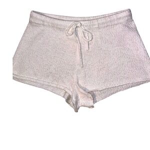 Aerie Cream Knit Drawstring Lounge Shorts Women Small Off White